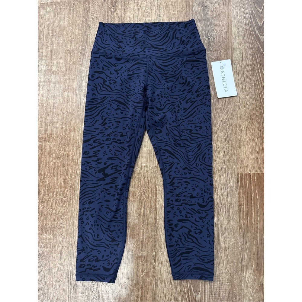 Athleta M Medium Transcend 7/8 Tight Black And Navy Blue M NEW!